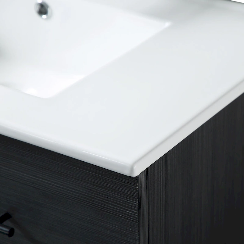 32 inch MDF black bathroom cabinet with sink - 32*32*20.4