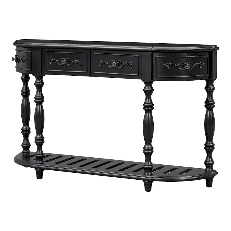 Merax Curved Console Table with 4 Drawers and 1 Shelf