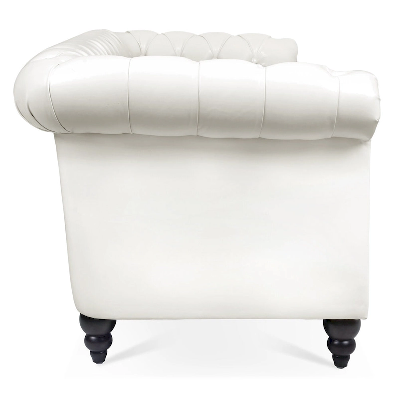 Upholstered Rolled Arm Chesterfield 3-Seater Sofa