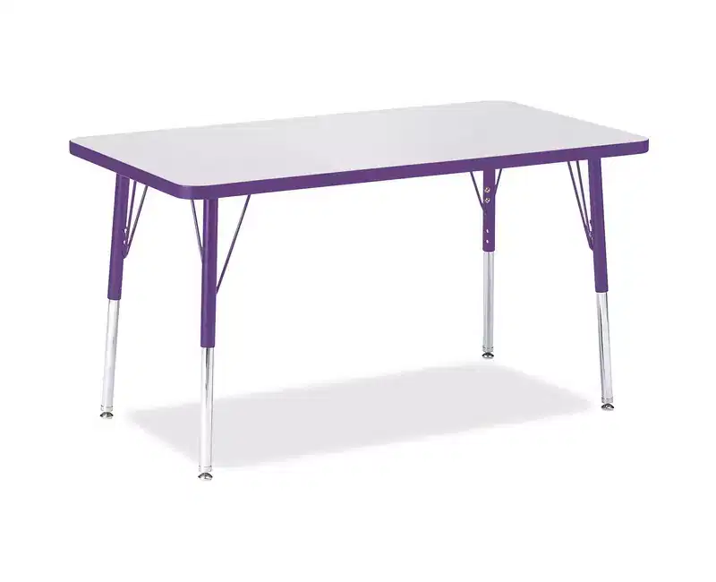 Jonti-Craft Berries Adult Height Color Edge Rectangle Table (24 x 36) in Purple