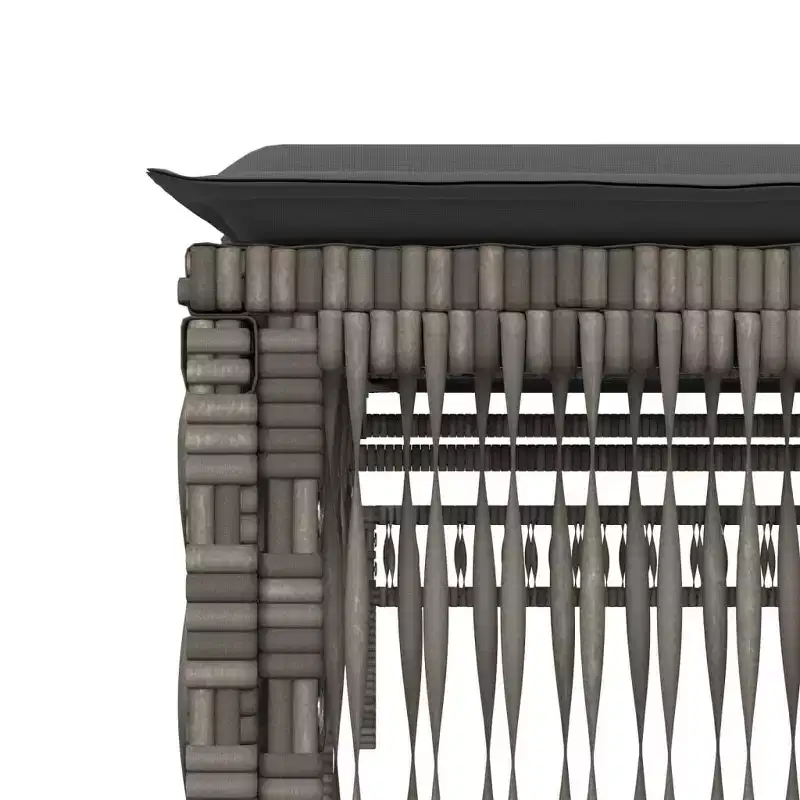 vidaXL Sun Lounger Grey PE rattan Standard Adjustable Armrests Lounger