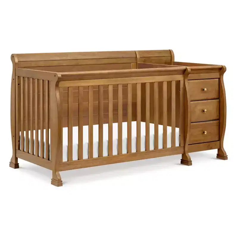 4-in-1 Convertible Crib & Changer Combo – Chestnut / Espresso / Grey / White, Single