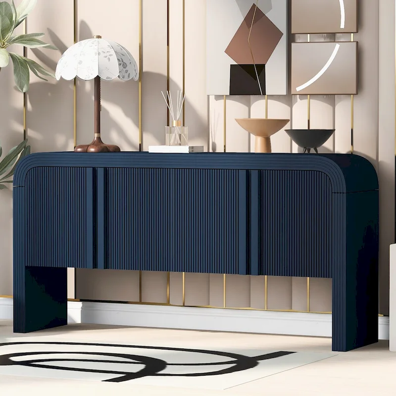 Modern 4 Door Wooden Cabinet, Storage Cabinet for Living Room, Entryway, Hallway - N/A