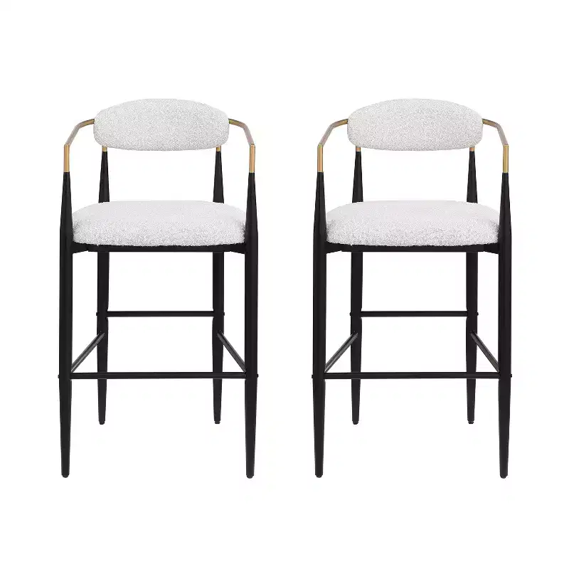 Christopher Knight Home Harrington Indoor 29.75 Fabric and Iron Barstool (Set of 2)