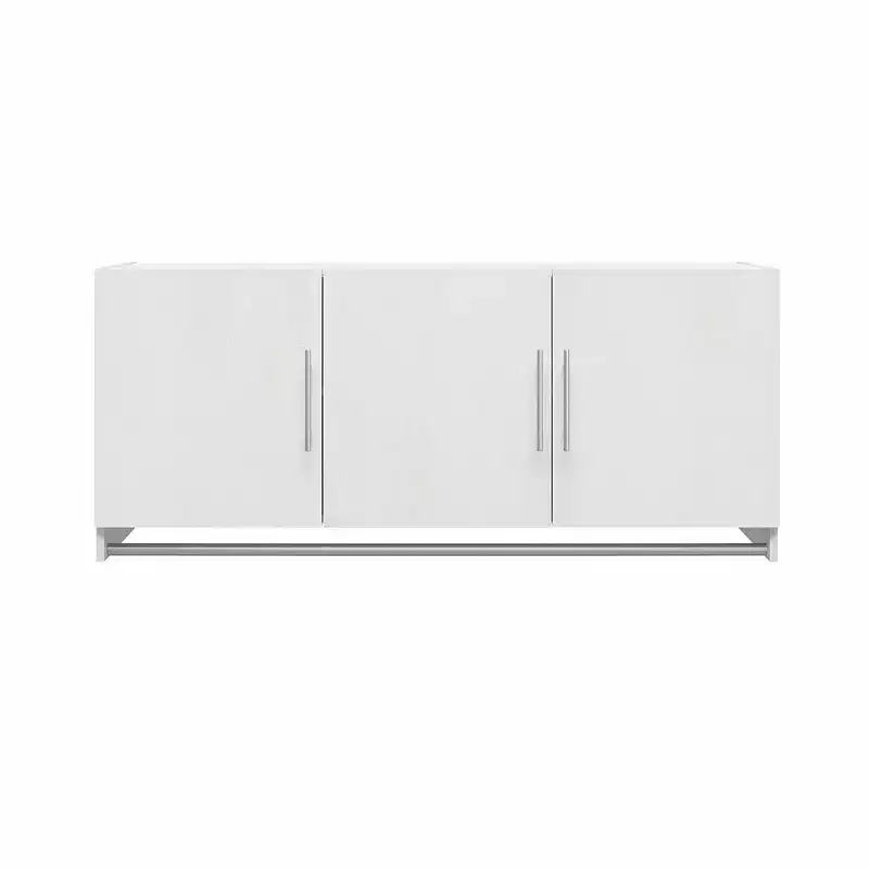 3-Door Wall Cabinet with Hanging Rod, Laminated MDF