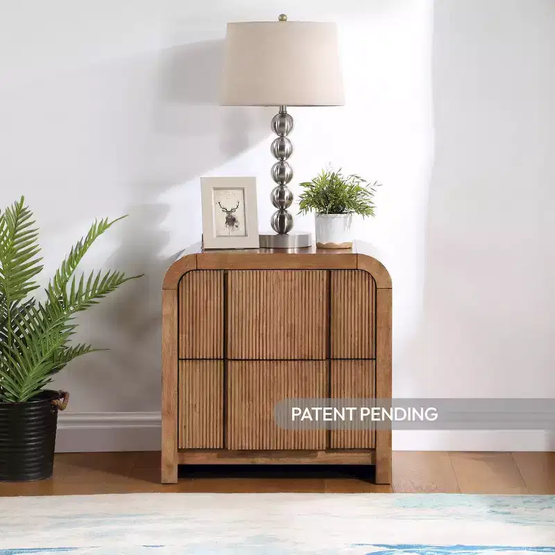 Furniture,Fluted Nightstand