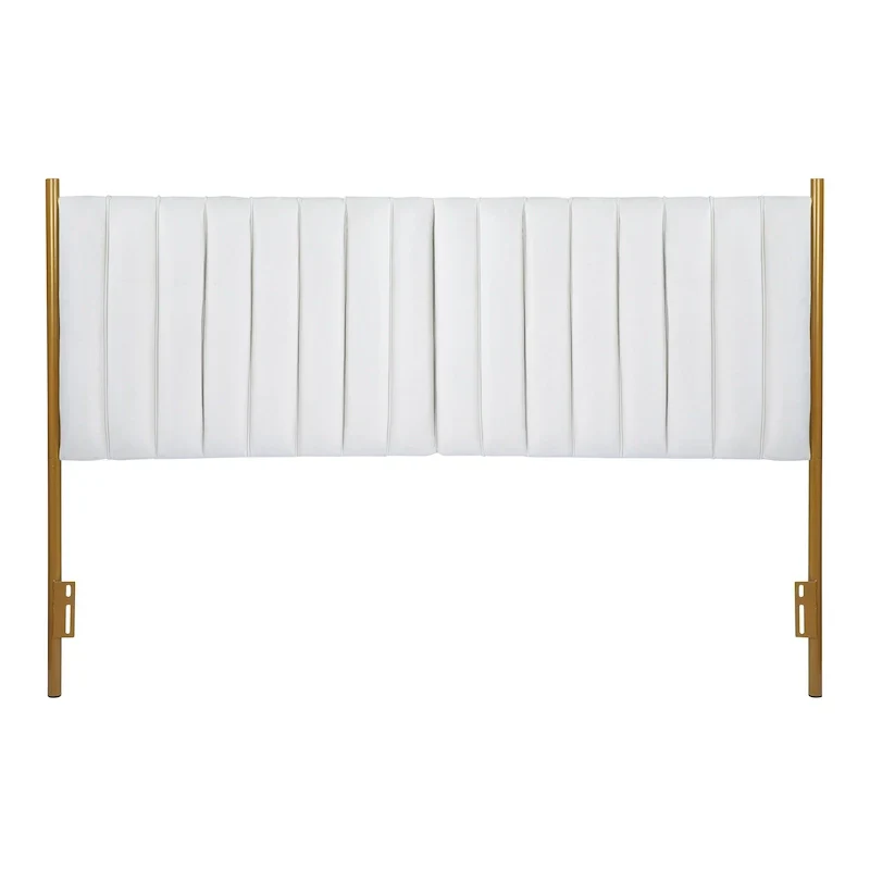 Cream / Black / Grey / Sage Green Velvet King Headboard with Gold Frame, Fits 1 King Bed