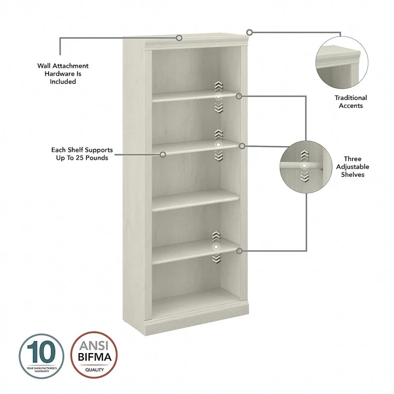 Saratoga Executive Desk, File Cabinet and Bookcases by Bush Furniture