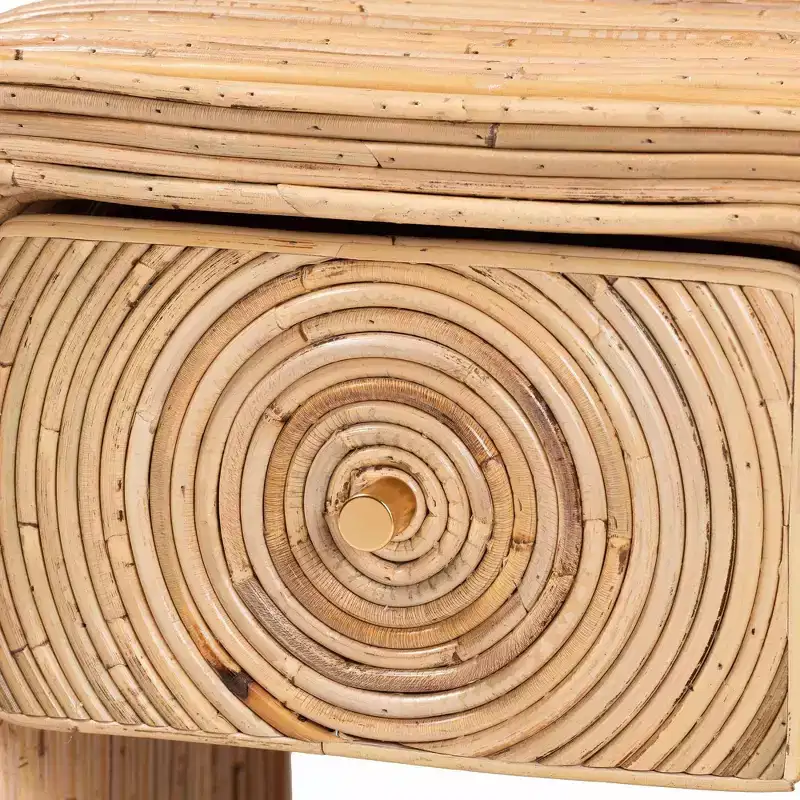 Natural Rattan 1-Drawer Nightstand
