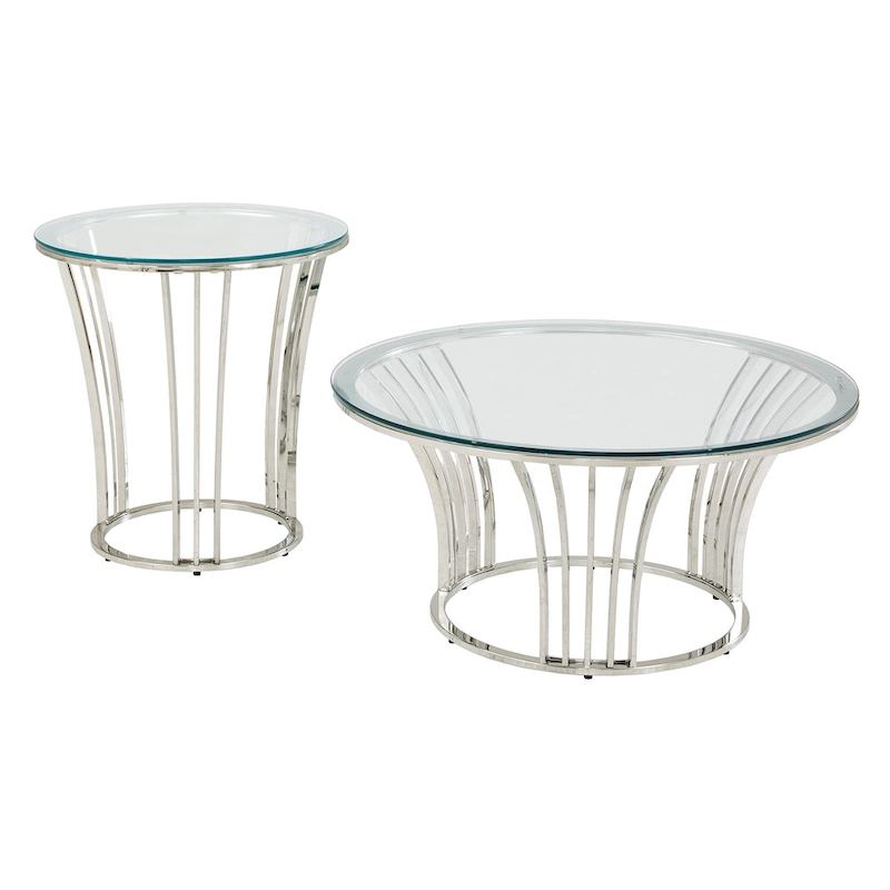 Cottbus Chrome Finish Coffee Table with Glass Top by iNSPIRE Q Bold