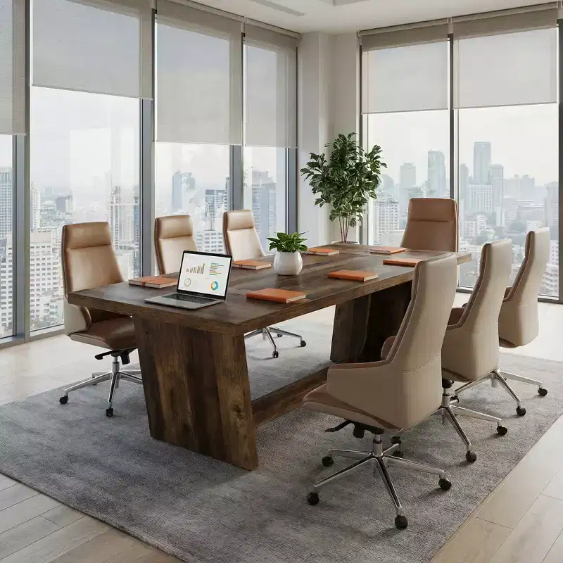 MAYEERTY 70.8 Wood Executive Desk, Modern Study Computer Writing Table