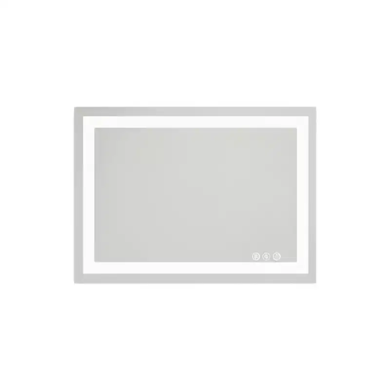 HomeRoots 20 Clear Lighted Frameless Bathroom Vanity Mirror