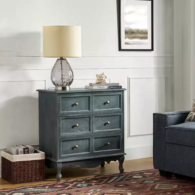 Galatea 32'' Traditional Solid Wood 3 - Drawer Accent Chest with Charging Station | HULALA HOME