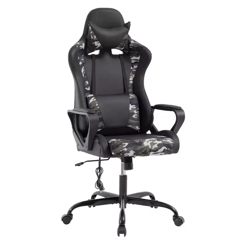 FDW Gaming Chiar Comfortable and Stylish Massage Office Chair with Adjustable Lumbar Support 360-Degree Swivel and Smooth-Rolling Casters