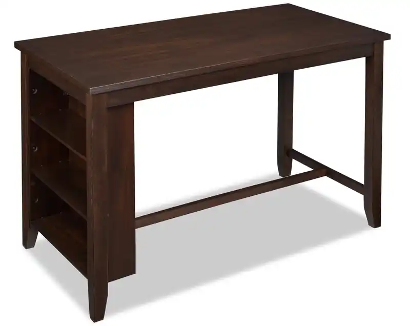 Counter-Height Dining Table with Built-in Shelves, 60W