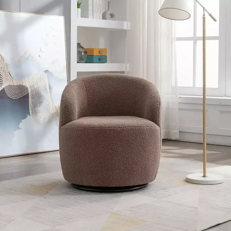 Fabric Swivel Accent Armchair Barrel Chair