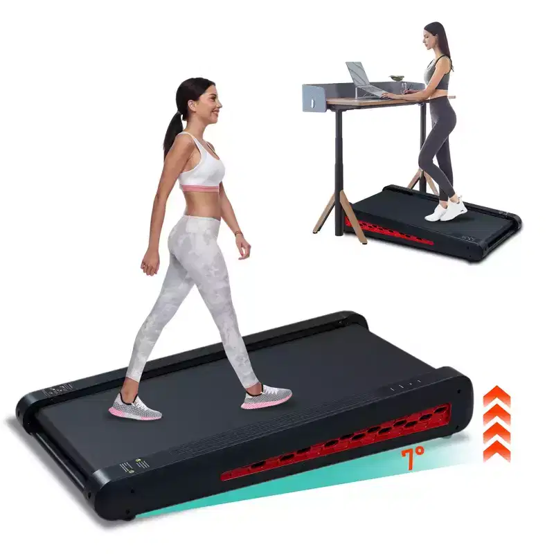 NAYSAYE Portable Incline Treadmill Incline Full Deck Design Shock Absorption for Home Office, Black and Gray, 38*20.9*6.5
