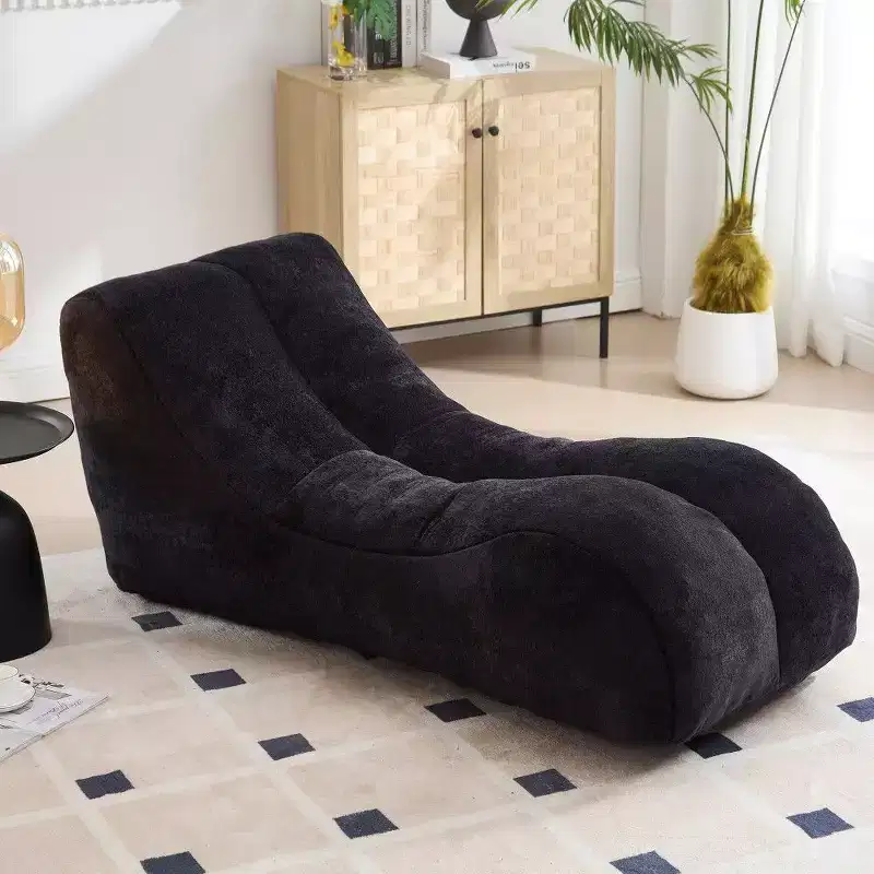 Okak 59 Inch Bean Bag Chair,Body-Curve Fitting Lounger Beanbag Chair with High-Elasticity Sponge,Lightweight Floor Sofa for Living Room,Bedroom