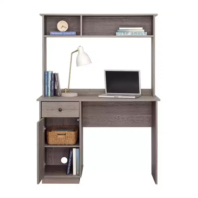 60H Wood Desk with Hutch