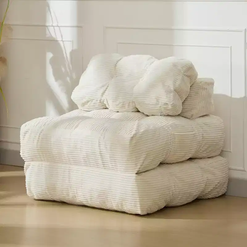3-in-1 Folding Lounge Sofa Bed with Pillow 34 Convertible Sleeper Chair, Portable Boneless Mattress with Back Support, No Assembly Required