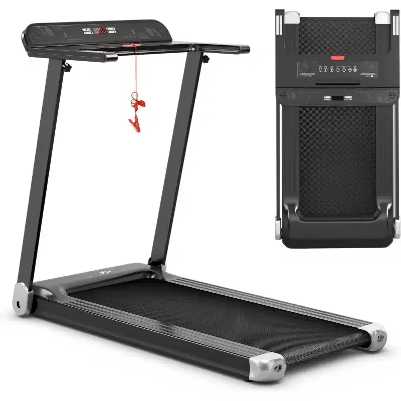 Gymax Foldable Treadmill for Home Compact Walking Running Machine with APP Control Bluetooth LED Display and Device Holder Electric Treadmill