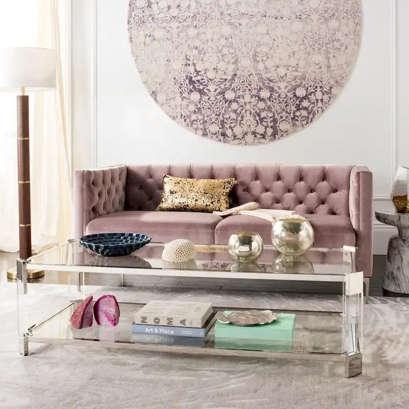 Clear Glass Coffee Table - 58 W x 26 L x 16 H - 58Wx26Dx16H