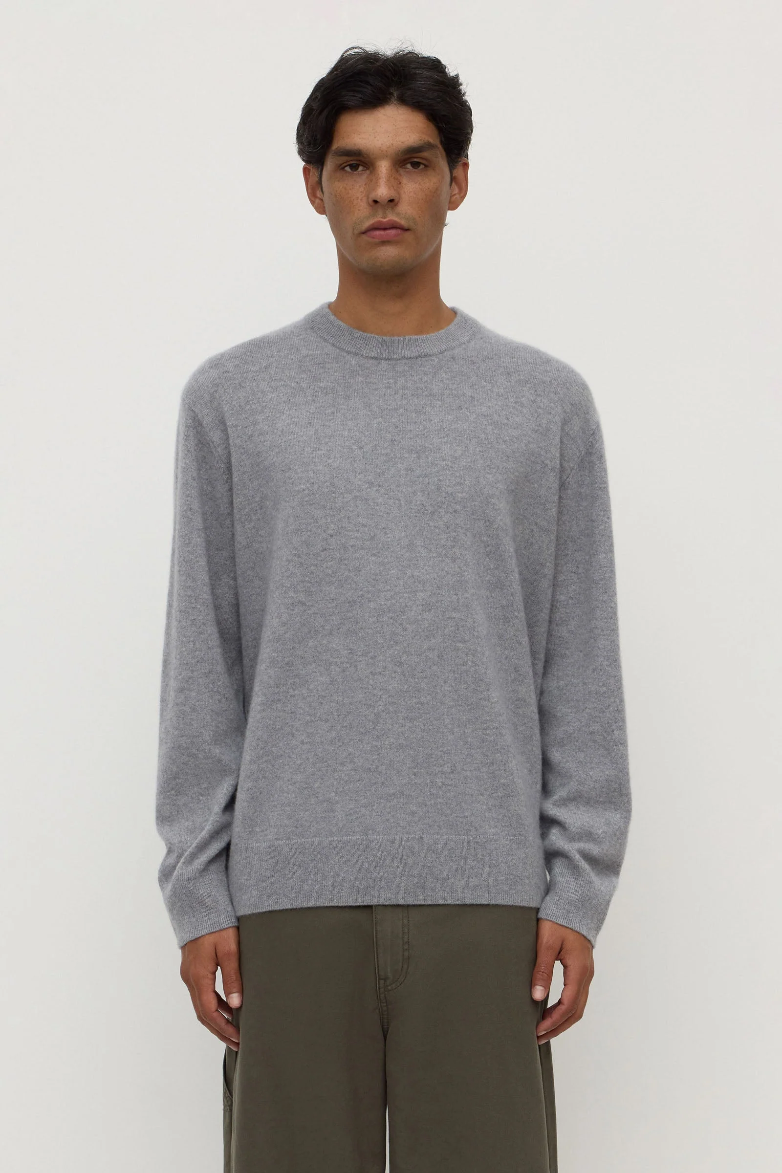 Grey Marle Crew Neck Cashmere Knit