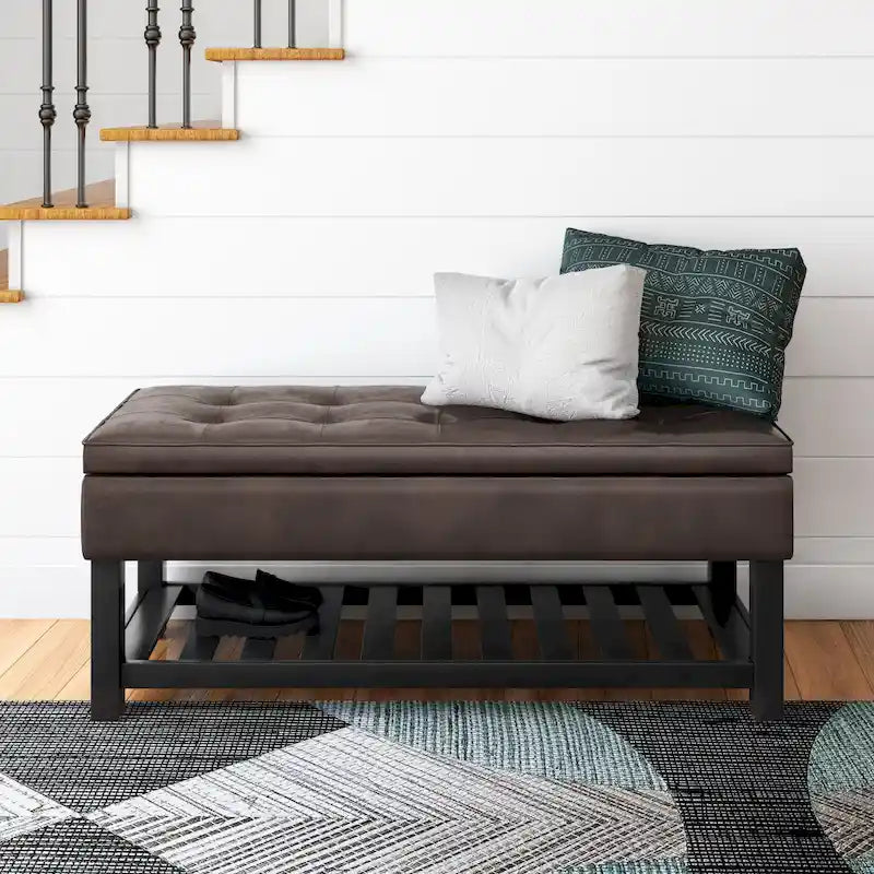 44 inch Wide Transitional Rectangle Ottoman Bench