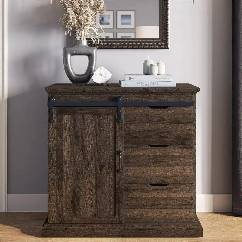 Sideboard Buffet Cabinet - 15.7D x 31.5W x 31.8H