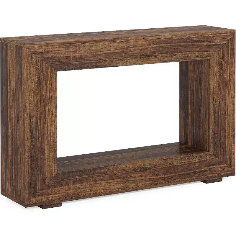47-Inch Farmhouse Console Table with Storage, Industrial Entryway Accent Table for Living Room, Hallway