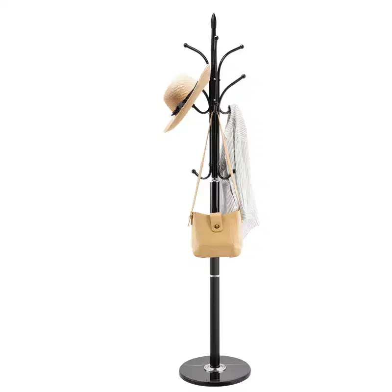 Coat Rack Freestanding Tree with Marble Base and 6 Hooks for Entryway