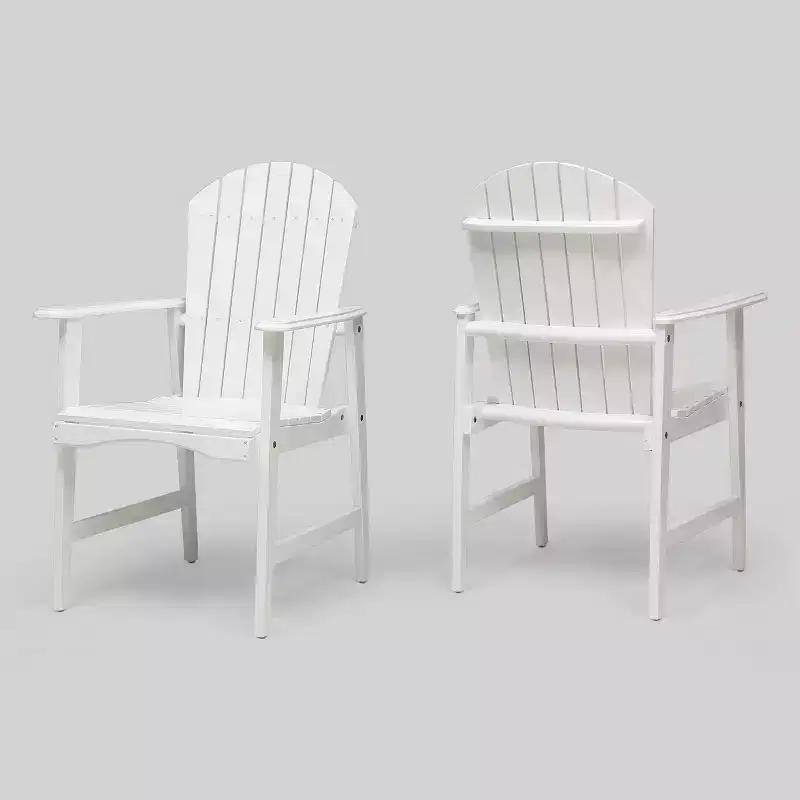 2pk Malibu Acacia Wood Patio Adirondack Dining Chairs - Christopher Knight Home