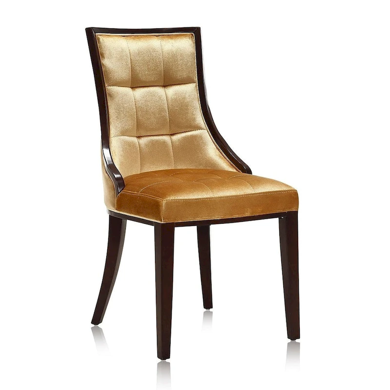 Fifth Avenue Cream and Walnut Faux Leather Dining Chair (Set of Two)