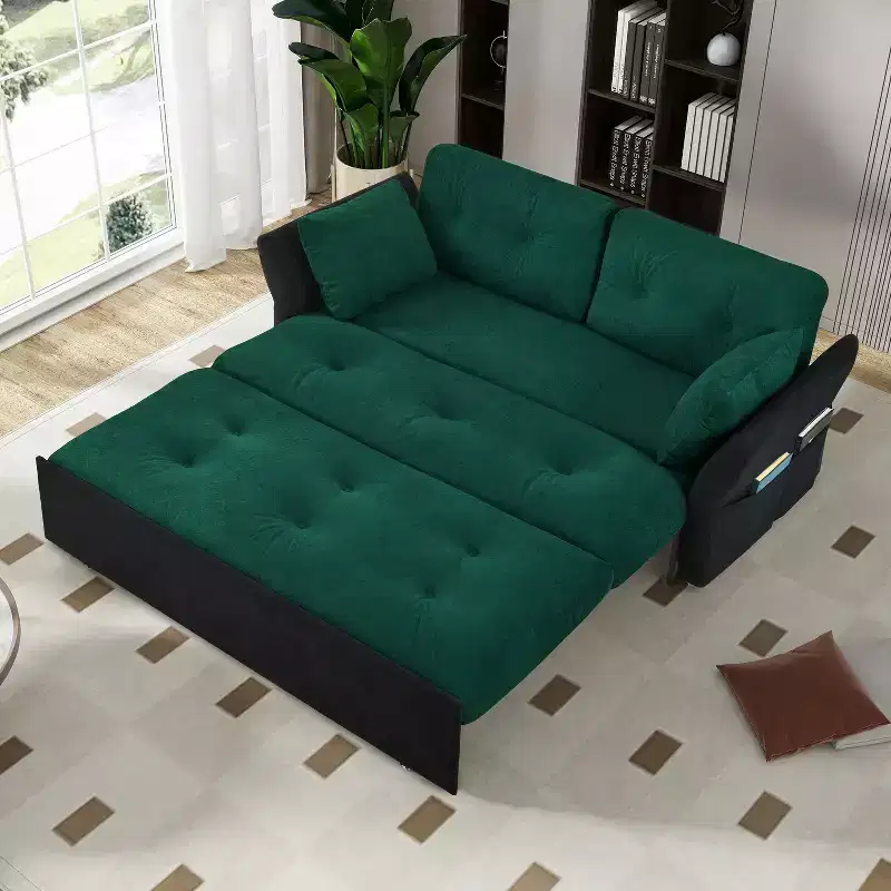 Modern Multi-Functional 74'' Chenille Convertible Queen Size Sofa Bed