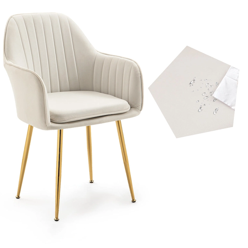 AVAWING Upholstered Velvet Dining Chairs Accent Arm Chairs Set of 4