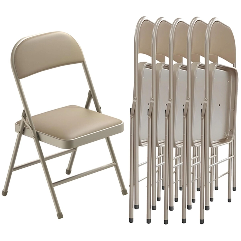 SUGIFT Outdoor/Indoor Vinyl Padded Folding Dining Chair (Set of 6)