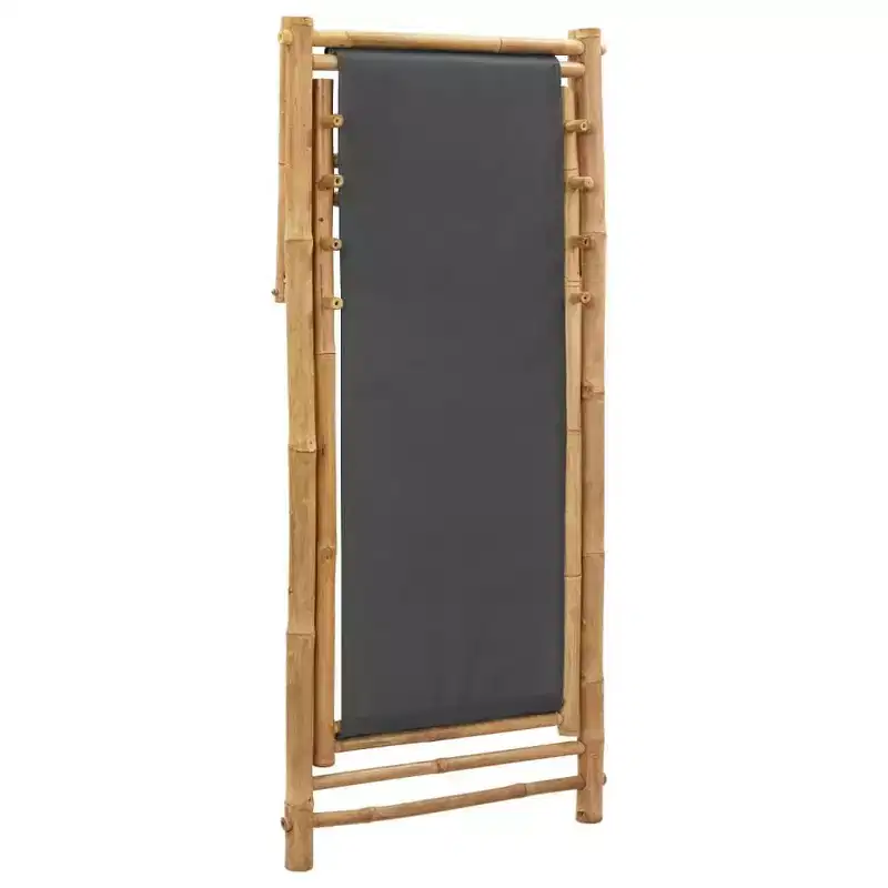 vidaXL Sun Lounger Bamboo Medium Collapsible Folding Sun Lounger