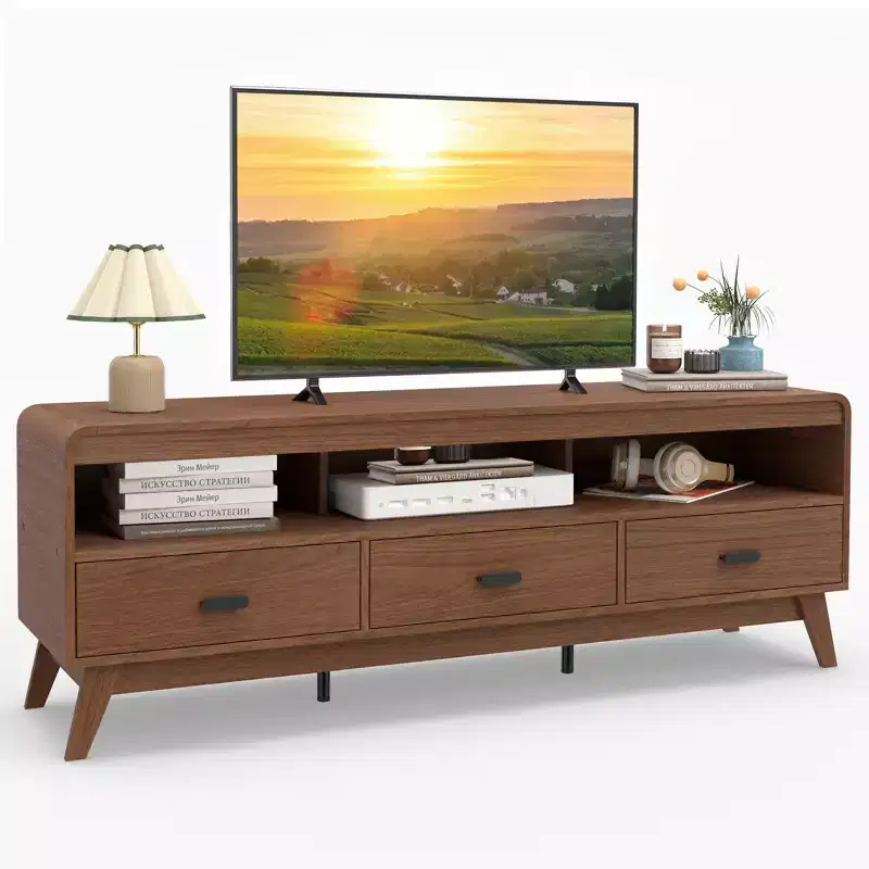 Costway TV Stand for TVs up to 70'' Mid Century Modern Entertainment Center TV Cabinet