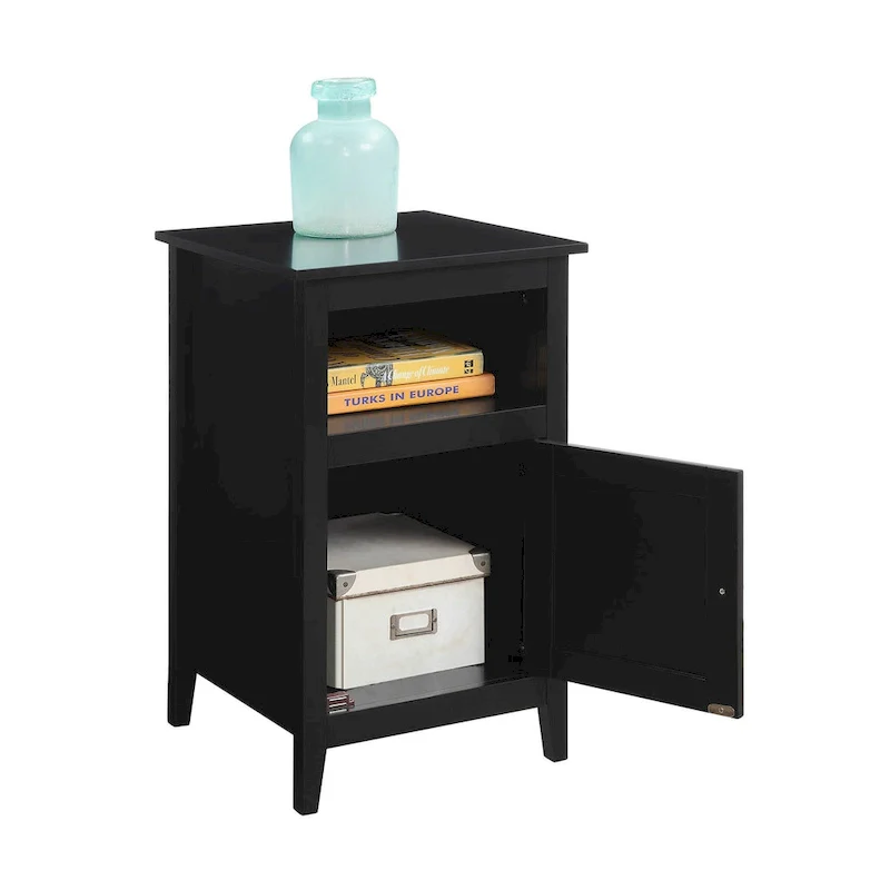 MDF Storage Cabinet End Table with Shelf & Magnetic Door | 15.75