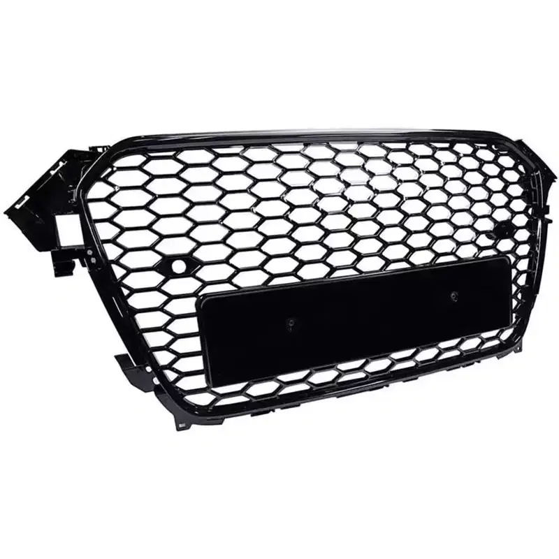 Acekool Audi A4 B8PA Front Grille 8K0853651E, Glossy Black Honeycomb Mesh, ABS Replacement, European Model, No Logo Front Bumper Upgrade
