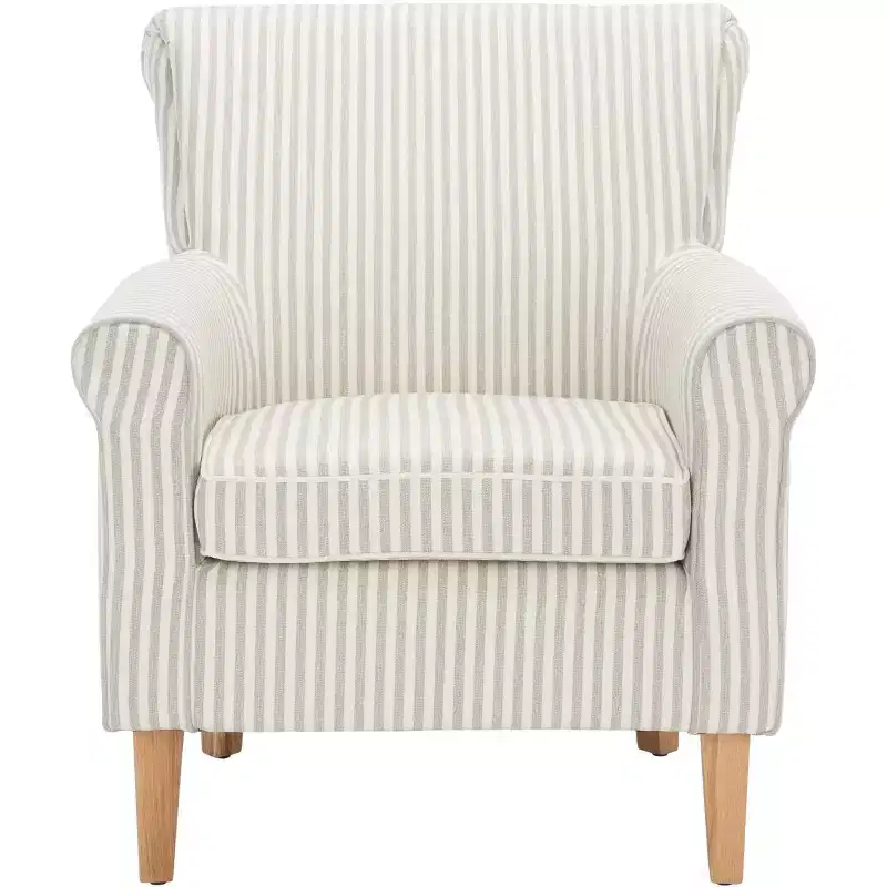 Upholstered Club Armchair, Red-White Floral Print, Cotton/Linen