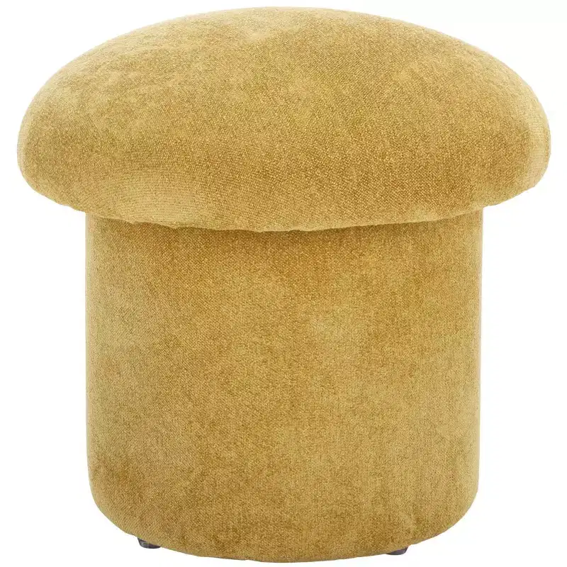 Dreid Round Top Ottoman - OTT1305 - Mustard - Safavieh