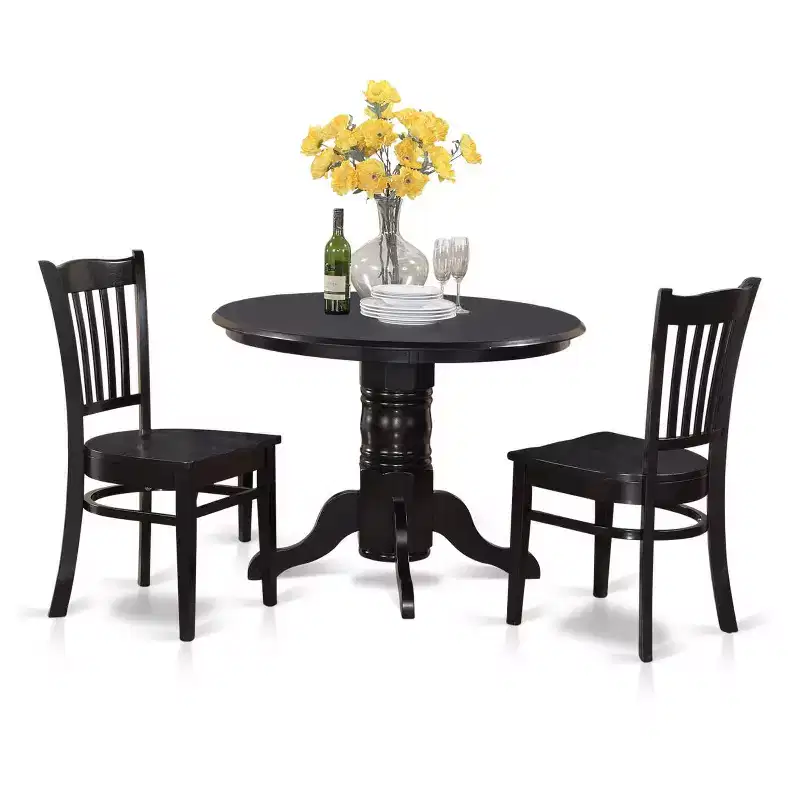 Kitchen Table Set 5 Piece - Round Dining Table with Chairs - Modern Bistro Style Furniture