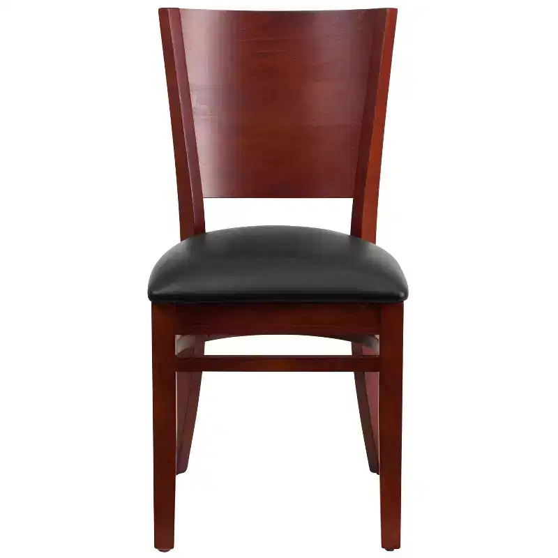 2 Pack Solid Back Wooden Restaurant Chair