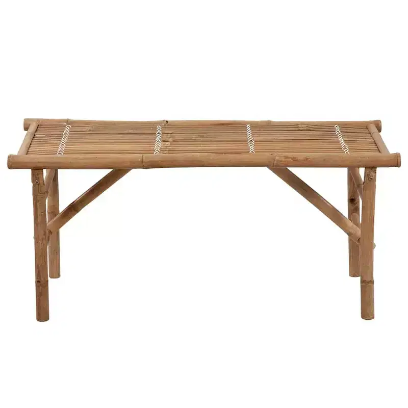 Garden Bench Natural Bamboo Bamboo and Polyester Foldable