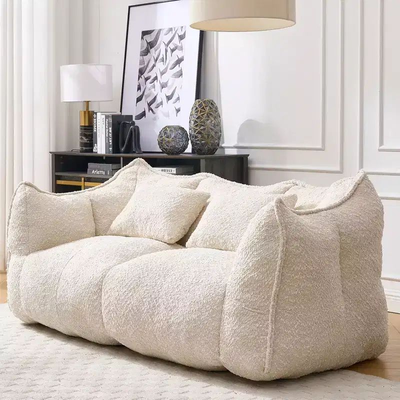 Soft beanbag chair with high resilience foam core for two people