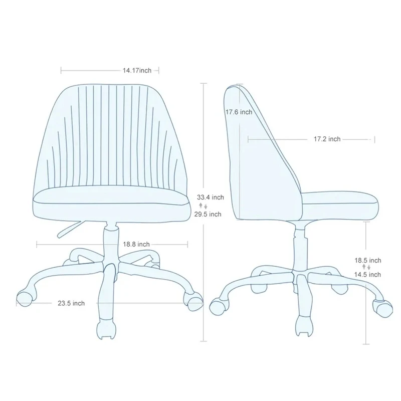 Modern Upholstered Home Office Chair Swivel Arm Desk Chair Task Chair
