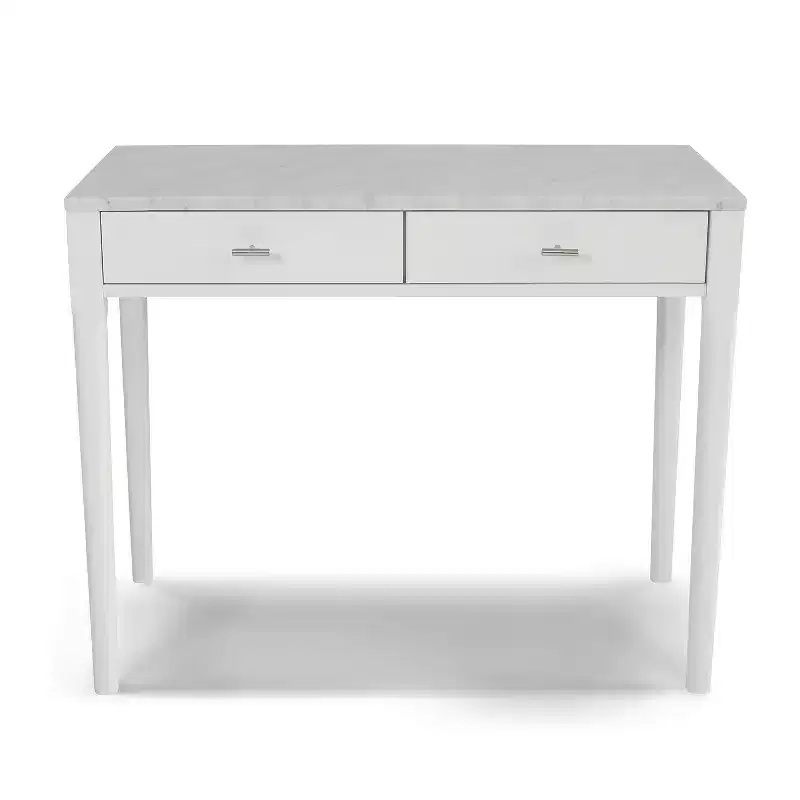 Rectangular Italian Carrara White Marble Console Table