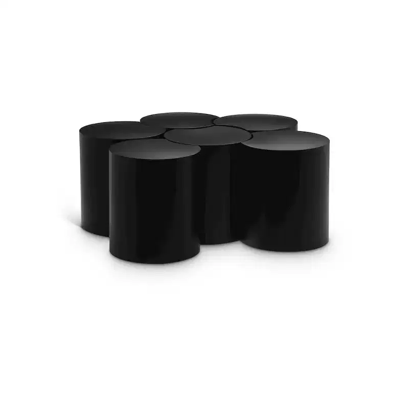 Dimple Matte Black Iron Coffee Table, Hexagon Shape, Modular, 42