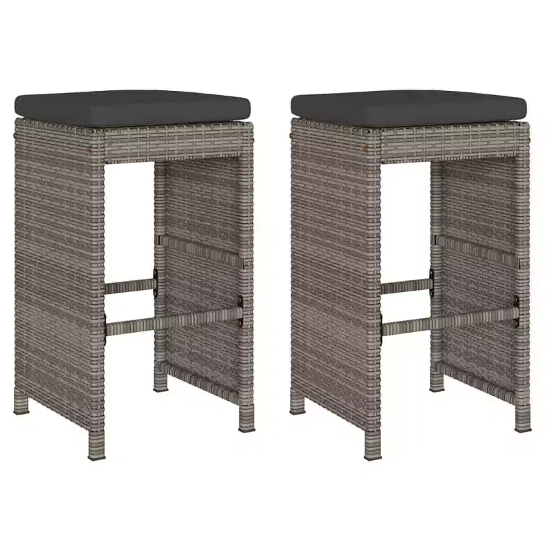 vidaXL Garden Bar Stool Set of 6 PE rattan Standard